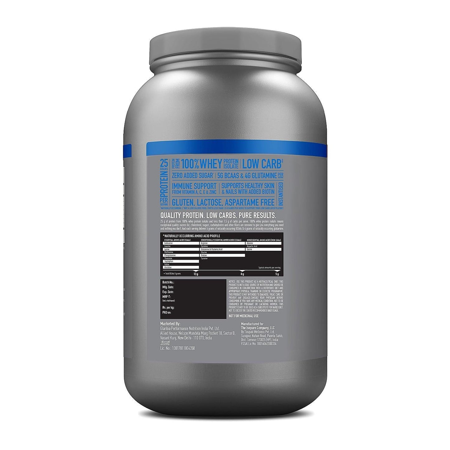Isopure Low Carb Whey Protein Isolate Powder - Muscle Engine Supplement Store
