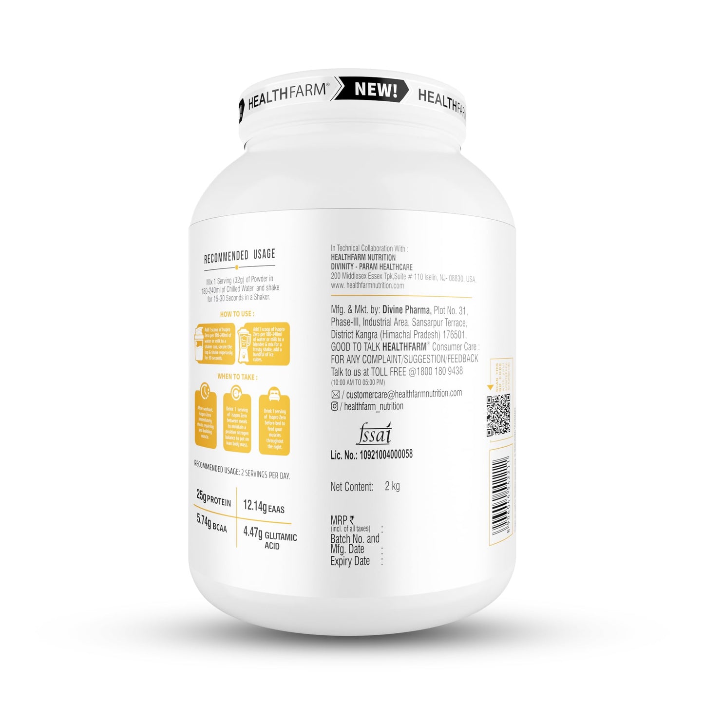 HealthFarm Iso Pro Zero Isolate Protein - Muscle Engine Supplement Store