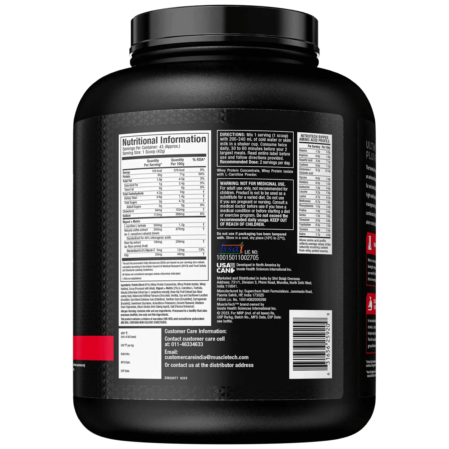 Muscletech Nitrotech Ripped Protein - Muscle Engine Supplement Store