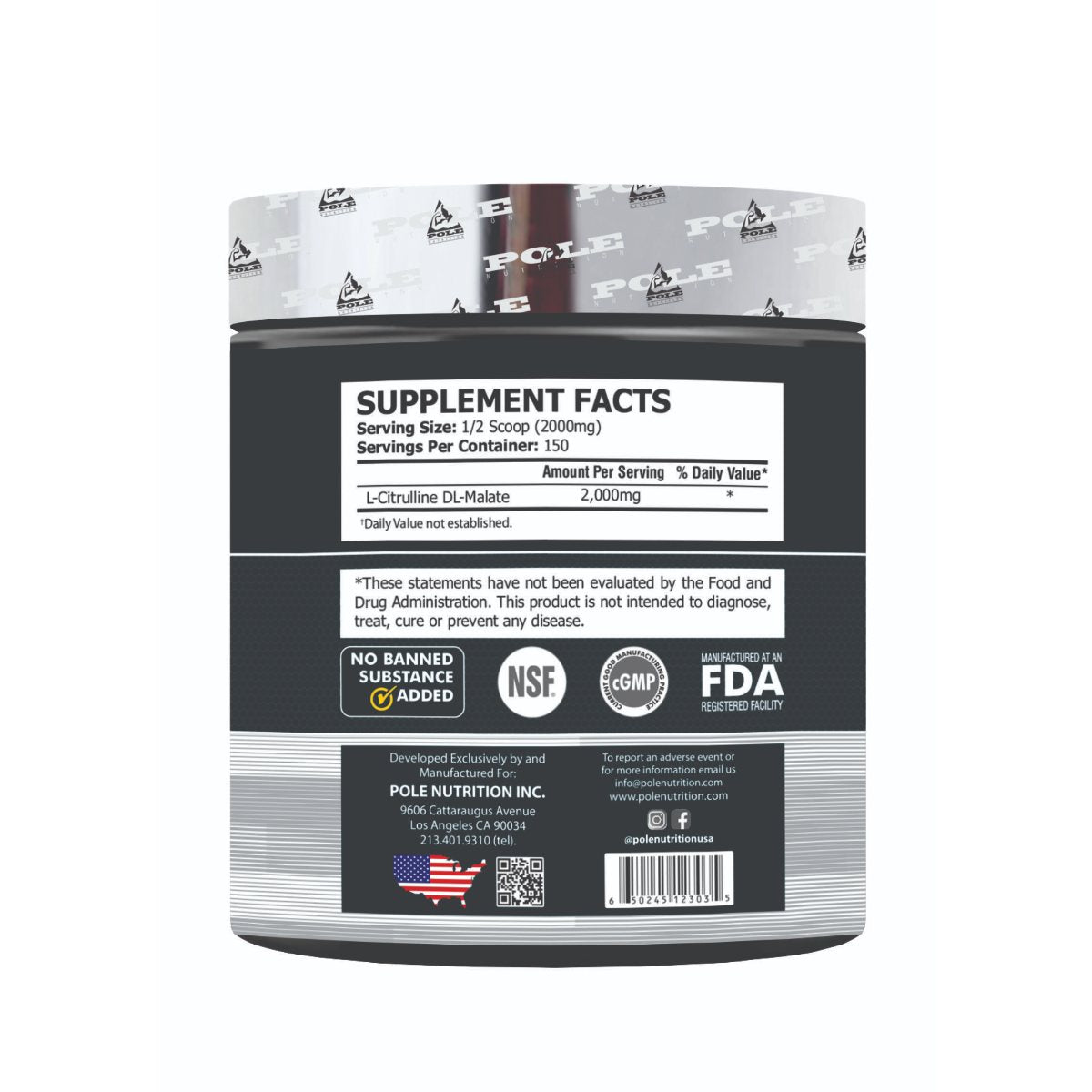 Pole Nutrition Citrulline Malate - Muscle Engine Supplement Store