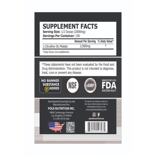 Pole Nutrition Citrulline Malate - Muscle Engine Supplement Store
