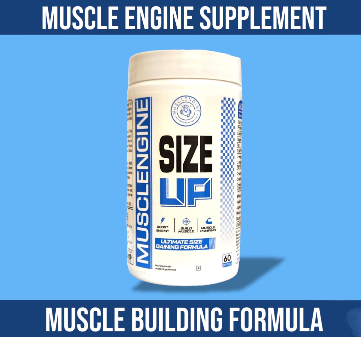 MUSCLE ENGINE SIZE UP POWERFUL MUSCLE BUILDING FORMULA WITH CREATINE AND NATURAL TEST BOOSTER - Muscle Engine Supplement Store
