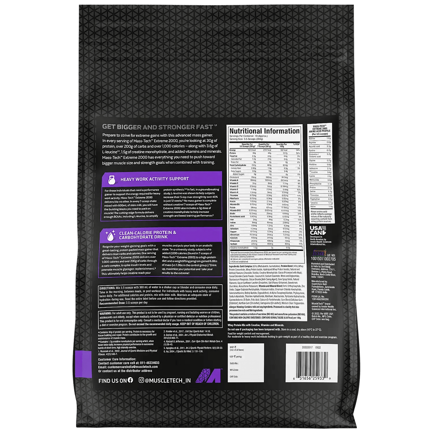 Muscletech Masstech Extreme 2000 - Muscle Engine Supplement Store