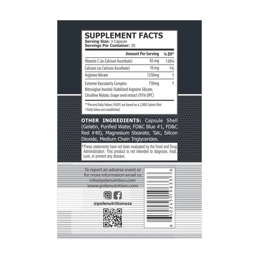 Pole Nutrition Nitric Oxide - Muscle Engine Supplement Store