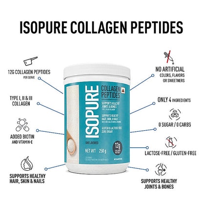 Isopure Collagen Peptides (12g/serve) with Type I,II & III Collagen