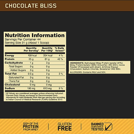 Optimum Nutrition (ON) Gold Standard 100% Isolate
