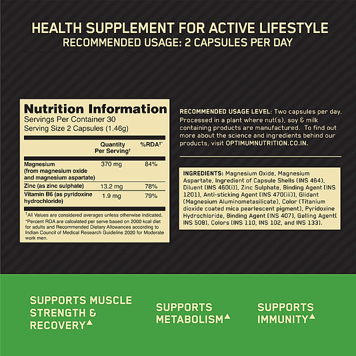 Optimum Nutrition (ON) Zinc Magnesium Aspartate (ZMA)