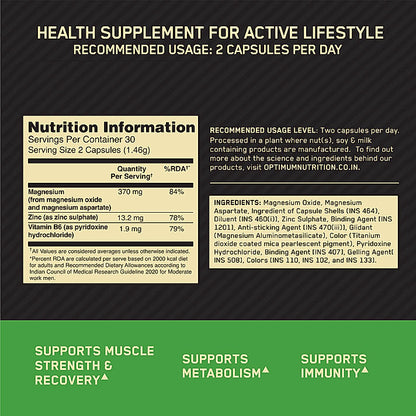 Optimum Nutrition (ON) Zinc Magnesium Aspartate (ZMA)