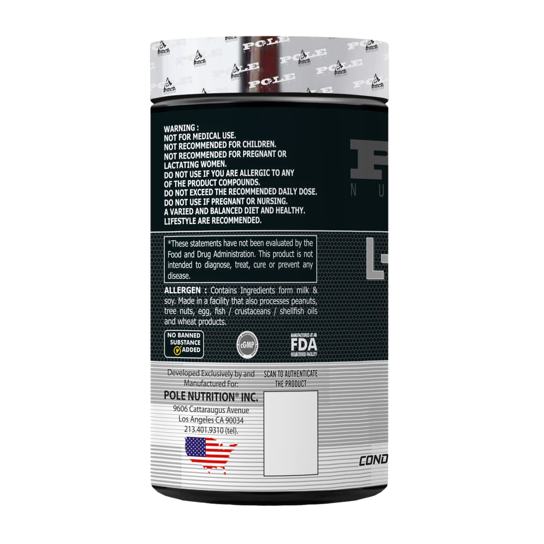Pole Nutrition L-Arginine 1000mg - Muscle Engine Supplement Store