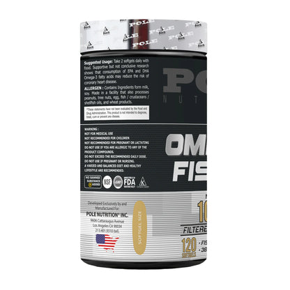 Pole Nutrition Omega-3 Fish Oil 1000mg, 120 Softgels - Muscle Engine Supplement Store