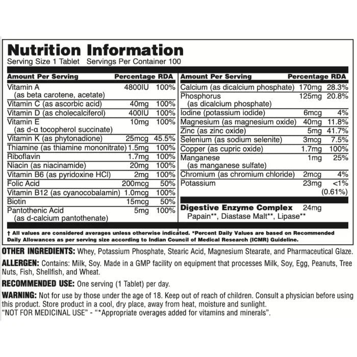 Universal Daily Formula Multi Vitamin - Muscle Engine Supplement Store