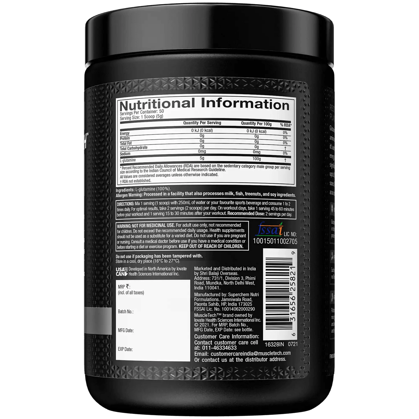Muscletech Platinum 100% Glutamine - Muscle Engine Supplement Store