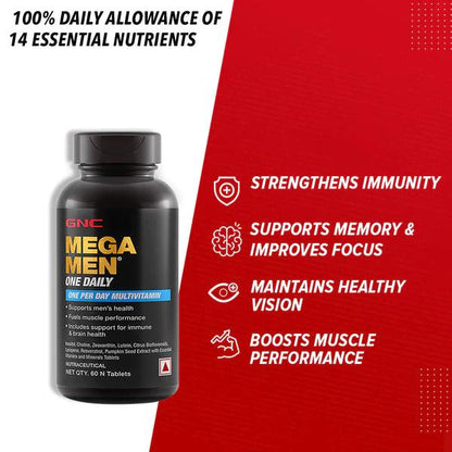 GNC Mega Men One Daily Multivitamin - Muscle Engine Supplement Store
