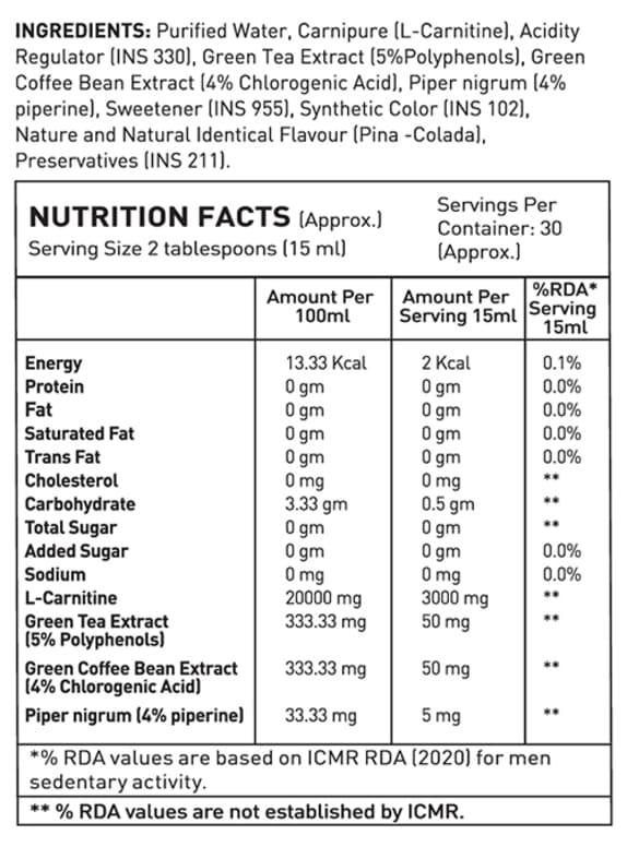 Avvatar L-Carnitine Liquid - Muscle Engine Supplement Store
