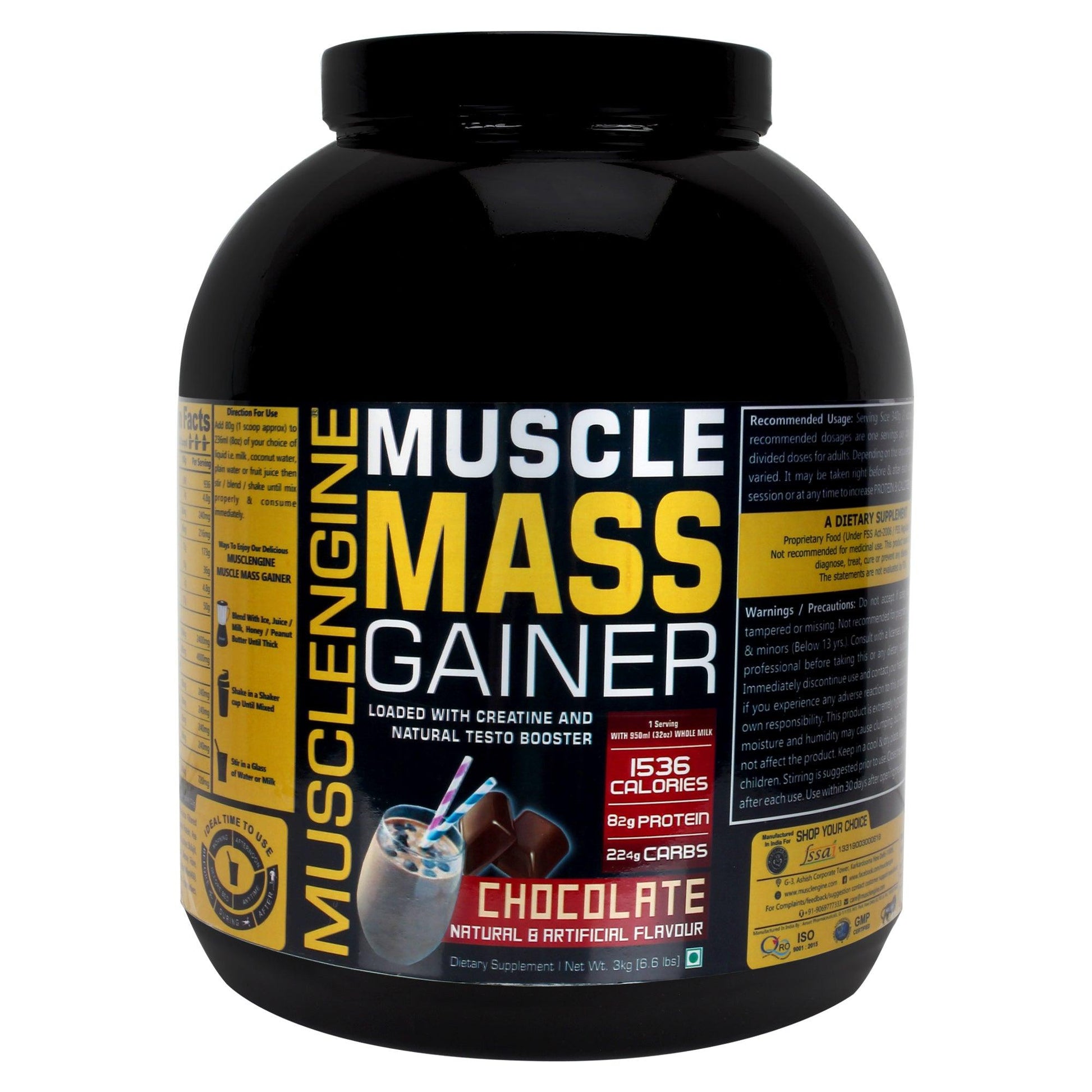 Muscle Engine (ME) Muscle Mass Gainer With Creatine & Natural Test Booster - Muscle Engine Supplement Store