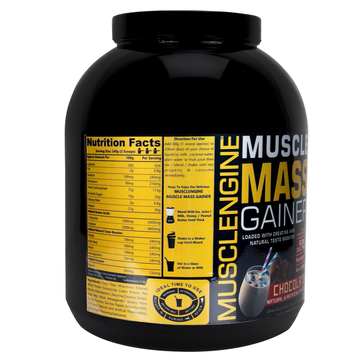 Muscle Engine (ME) Muscle Mass Gainer With Creatine & Natural Test Booster - Muscle Engine Supplement Store