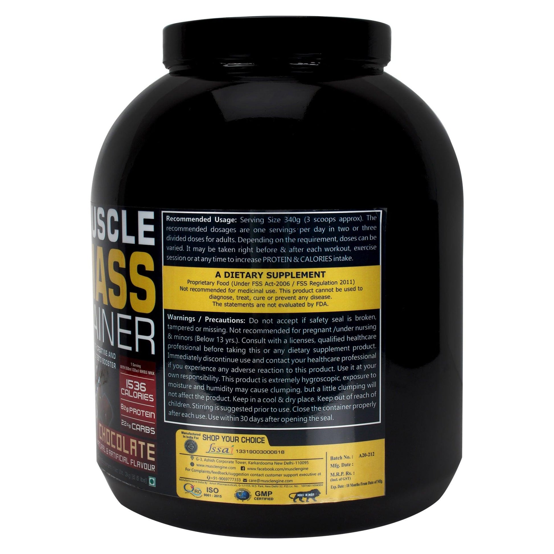 Muscle Engine (ME) Muscle Mass Gainer With Creatine & Natural Test Booster - Muscle Engine Supplement Store