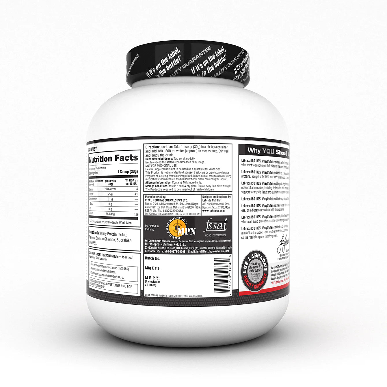 Labrada ISO 100% Whey Protein Isolate - Muscle Engine Supplement Store