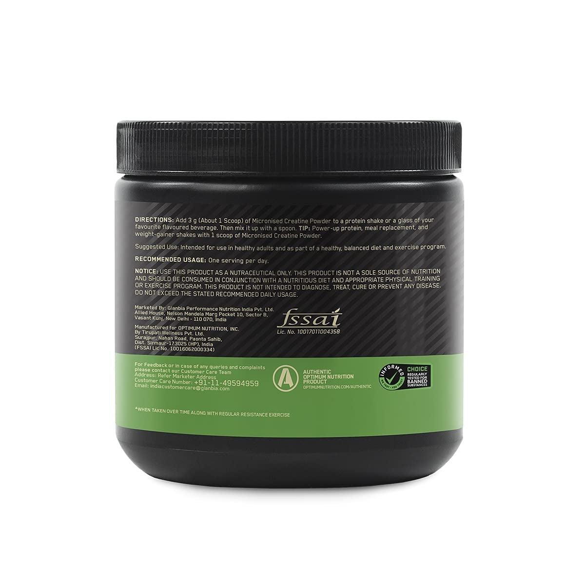 Optimum Nutrition (ON) Micronized Creatine Monohydrate Powder - Muscle Engine Supplement Store